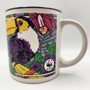WWF Rescue The Rain Forest Toucan Coffee Mug 1989 Kai Dee Creations 11oz